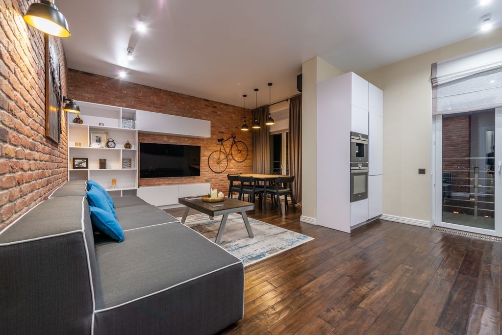 Nowoczesny salon i styl loft